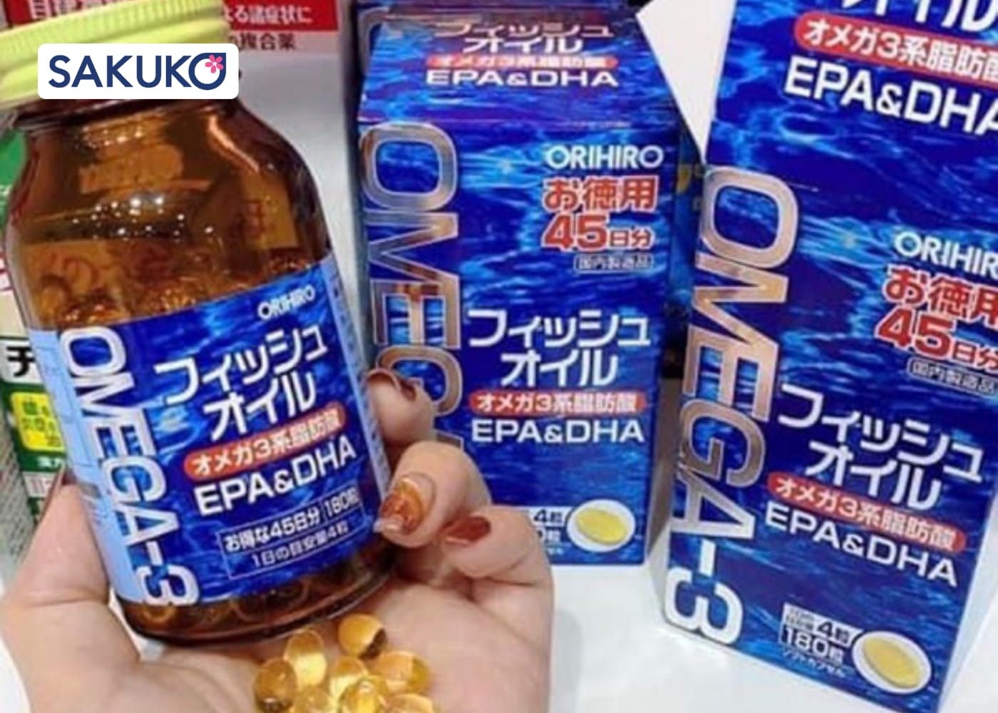 Cách sử dụng Omega 3 của Nhật Orihiro Omega 3 (Hộp 180 viên)