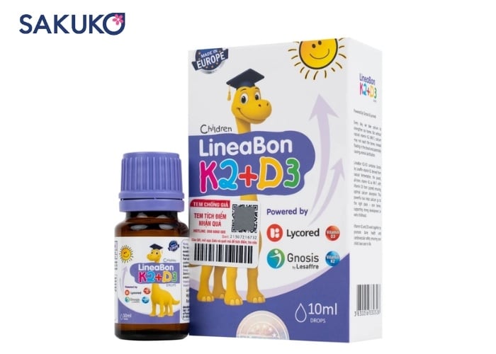 Vitamin Lineabon K2+D3 tăng chiều cao cho bé