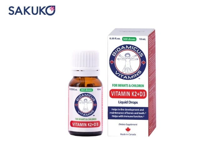 Biomicus vitamin K2+D3 tốt cho xương và răng của bé