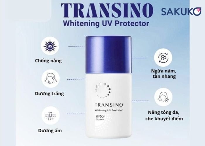 Công dụng nổi bật khi dùng kem chống nắng transino