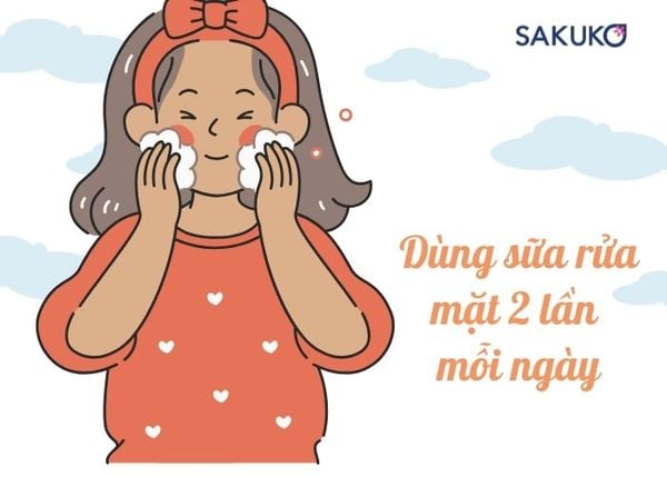 Theo chuyên gia da liễu khuyến cáo nên sử dụng sữa rửa mặt 2 lần mỗi ngày