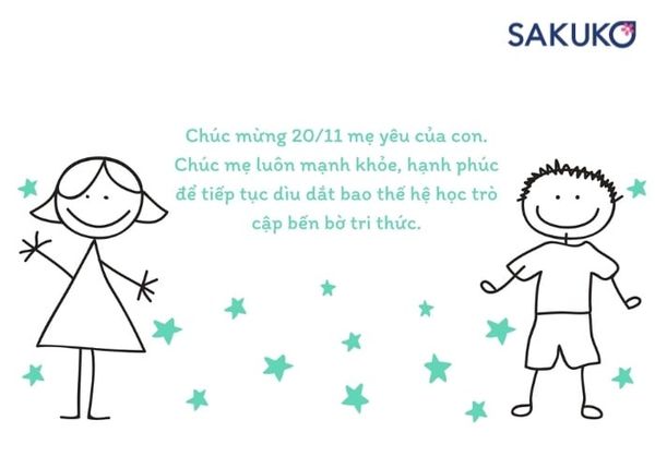 Con cái thể hiện lòng biết ơn và sự tri ân với người thầy đầu tiên trong đời là mẹ vào ngày 20/11