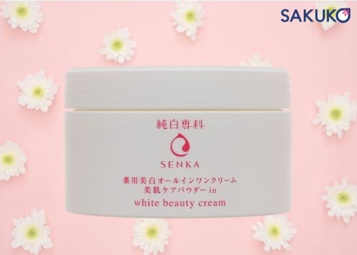 Kem dưỡng ẩm căng bóng White Beauty Cream Senka Nhật Bản