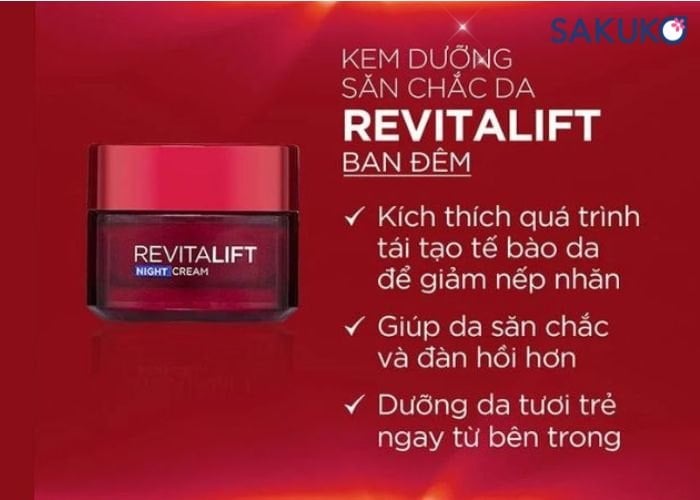 Kem dưỡng ban đêm L’Oréal Paris Revitalift Night Cream