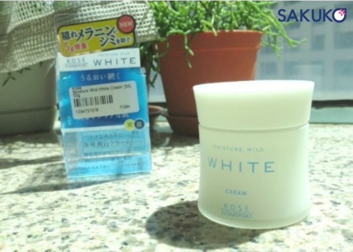 Kem Kose Moisture Mild White Cream dưỡng trắng da mặt