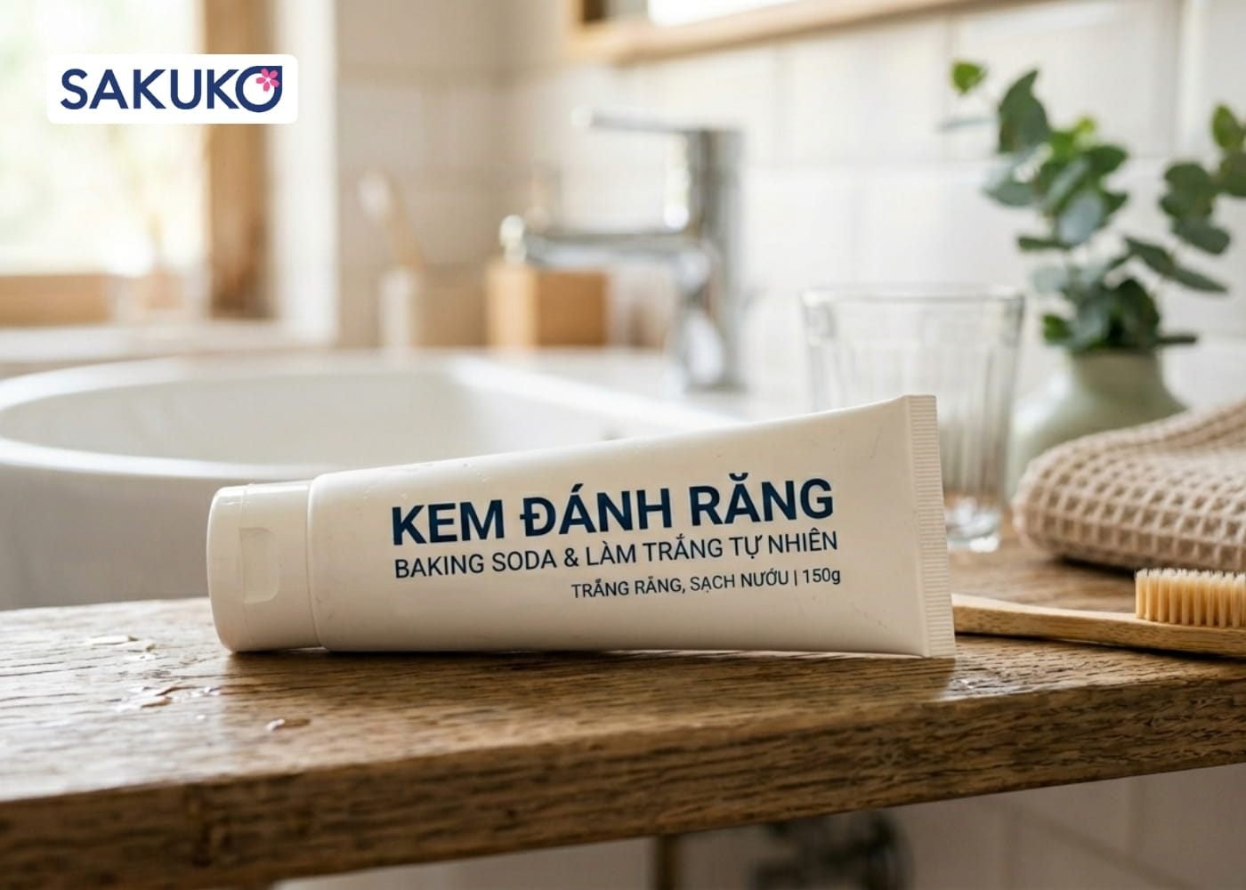 Cách làm trắng da mặt bằng kem đánh răng&nbsp;chứa Baking Soda