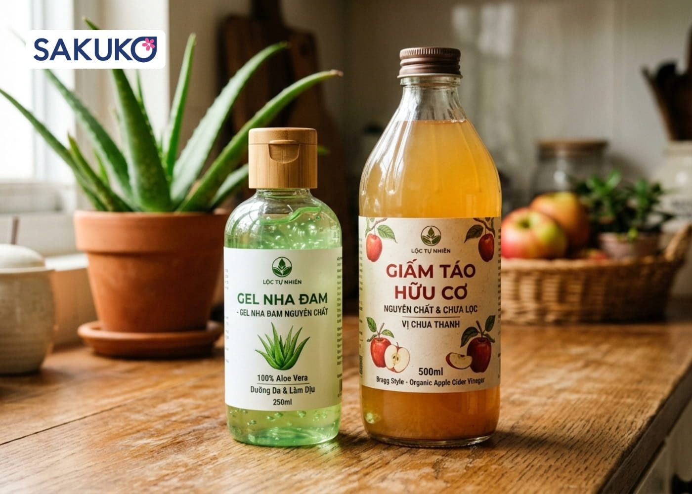 Mặt nạ Nha đam & Giấm táo: Cân bằng PH&nbsp;và kiểm soát dầu nhờn