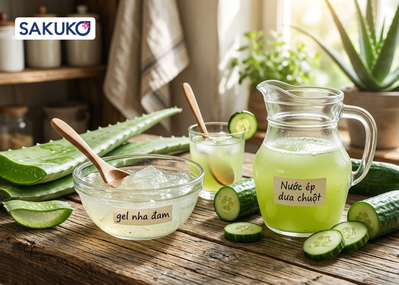 Mặt nạ Nha đam & Nước ép dưa chuột: Giải nhiệt và làm mát da tức thì