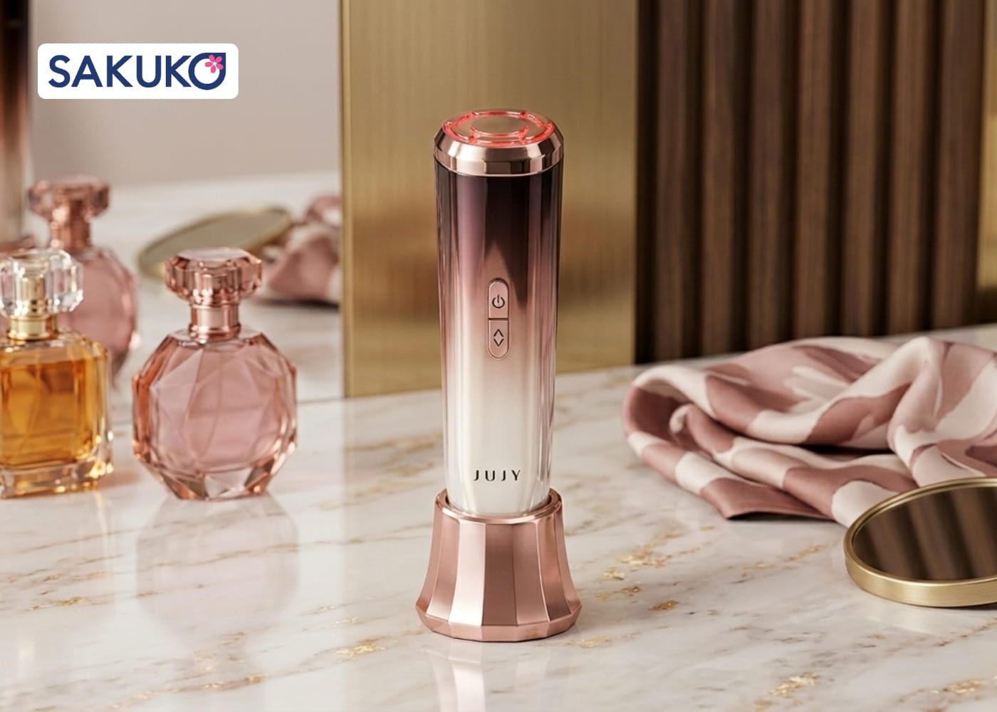 JUJY Collagen Revitalizing RF Device Pro: Máy mát xa mặt cầm tay của Nhật giúp tái tạo Collagen tận tầng sâu