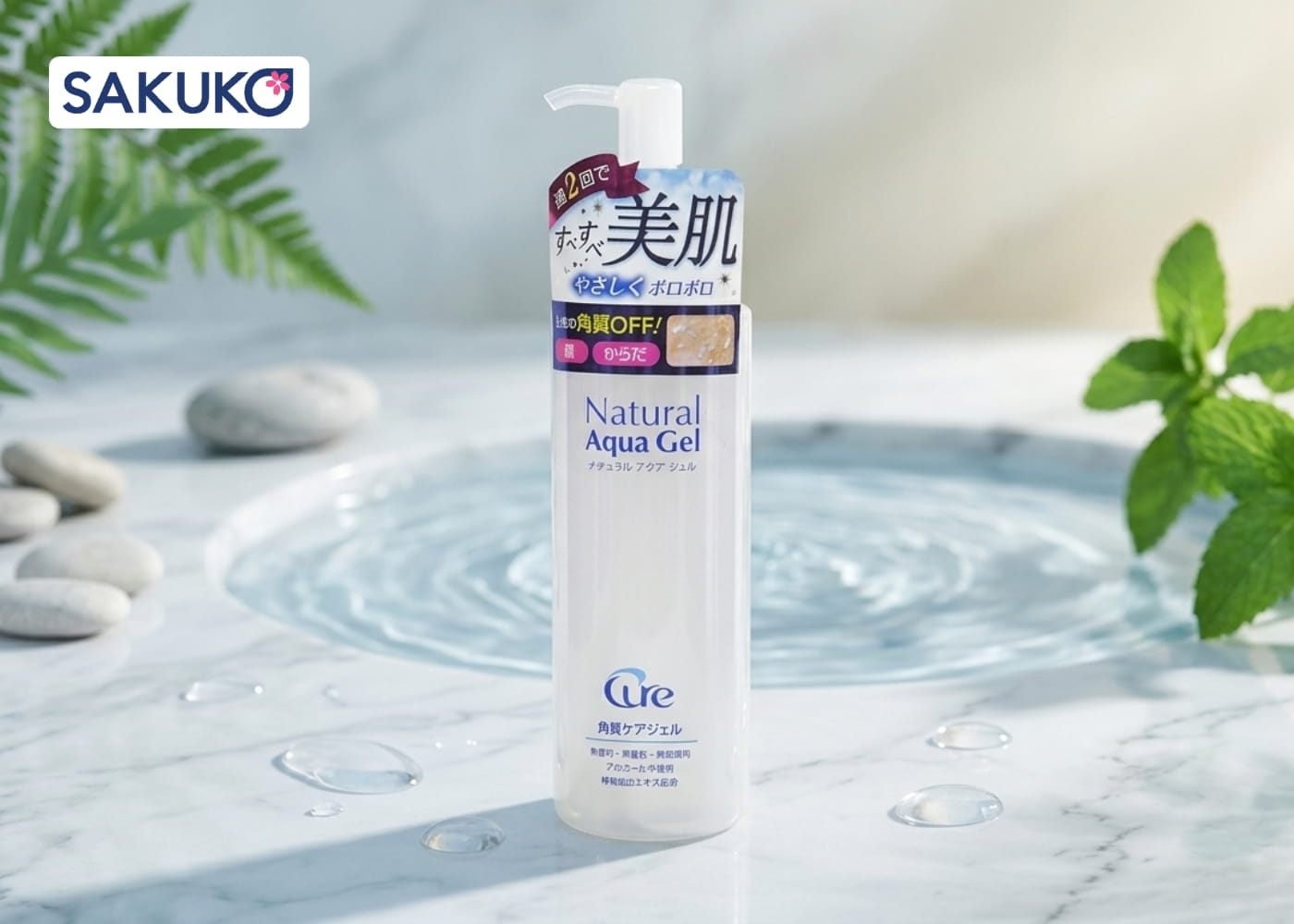 Gel tẩy da chết Natural Aqua Gel Cure (250g) - Tẩy sạch dịu nhẹ, không gây mỏng da