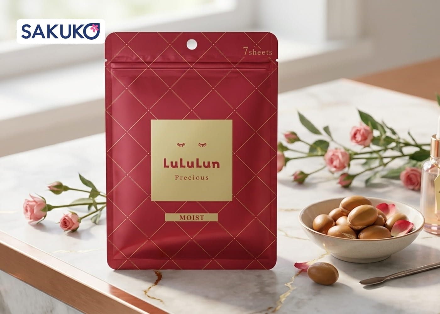 Mặt nạ dưỡng ẩm đỏ Lululun Precious Red Moist -&nbsp;