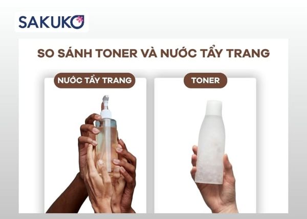 Sự khác biệt đối với làn da giữa toner và nước tẩy trang