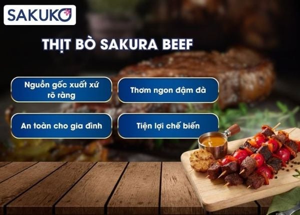 Đặc điểm của thịt bò Sakura Beef