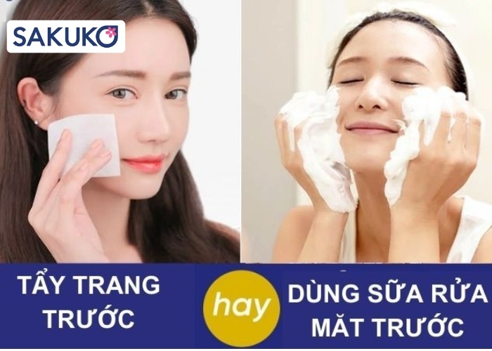 Dùng nước tẩy trang trước hay sau sữa rửa mặt mới đúng quy trình