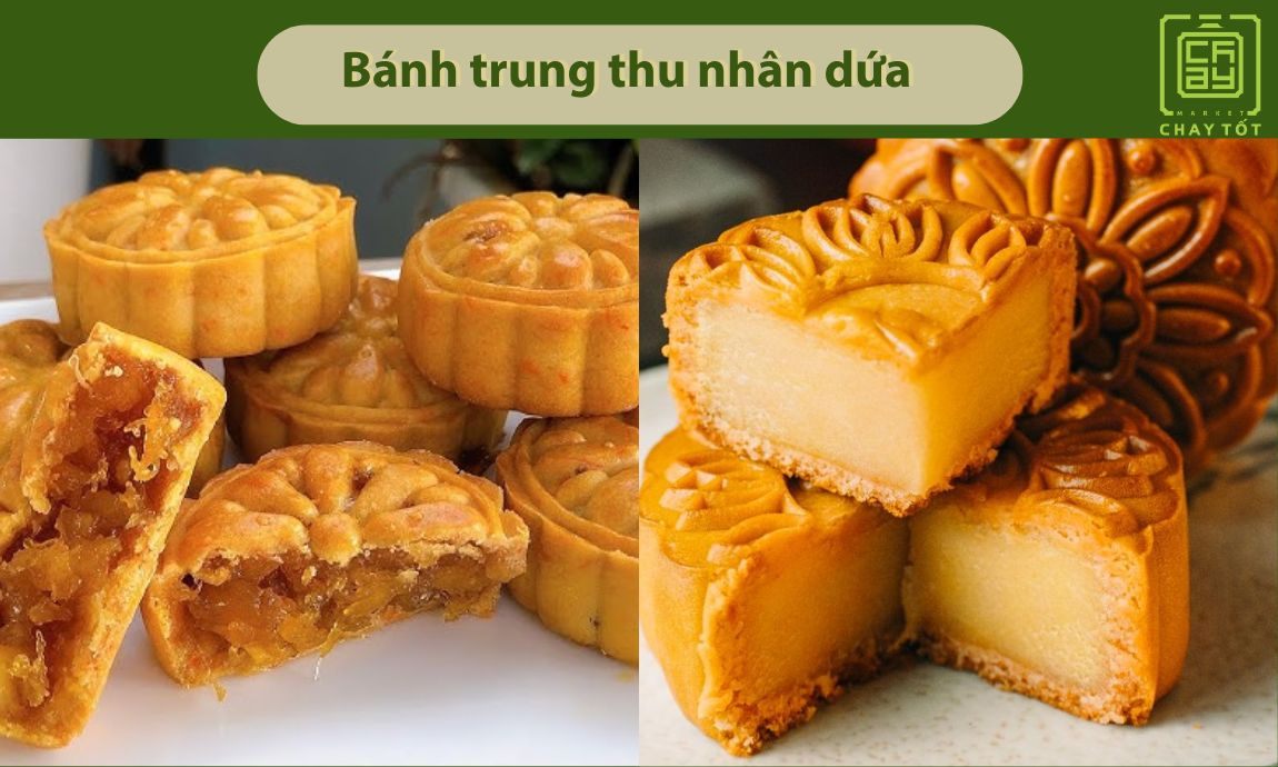 Bánh trung thu nhân dứa chay vị ngọt thanh mát