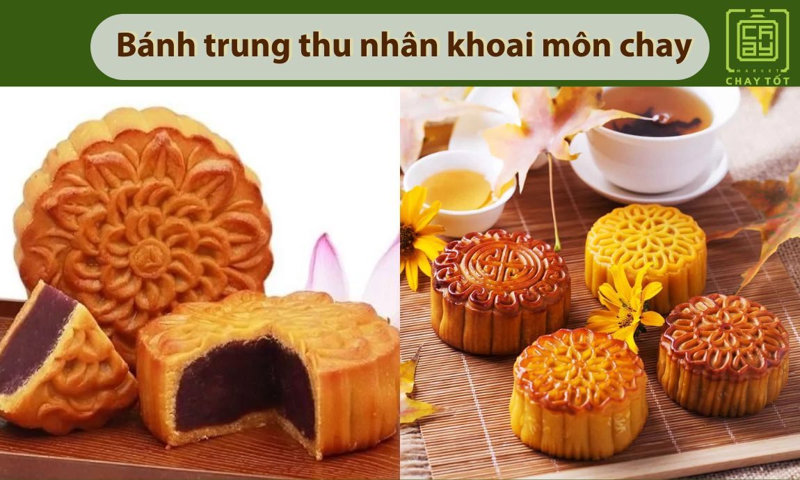 Bánh trung thu nhân khoai môn chay béo ngậy