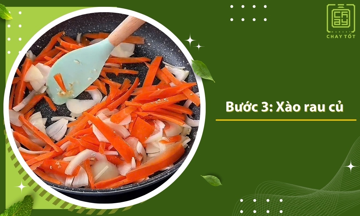 Xào rau củ để làm bò lát xào cải ngọt