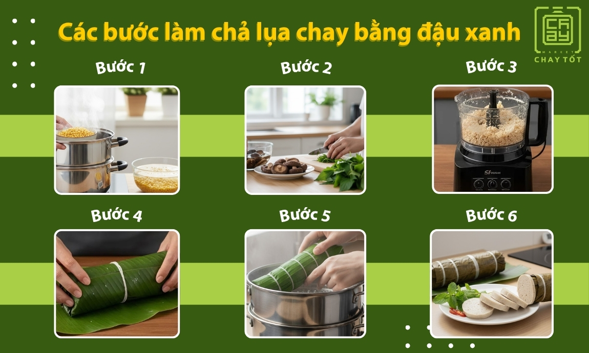 Cách làm chả lụa chay bằng đậu xanh