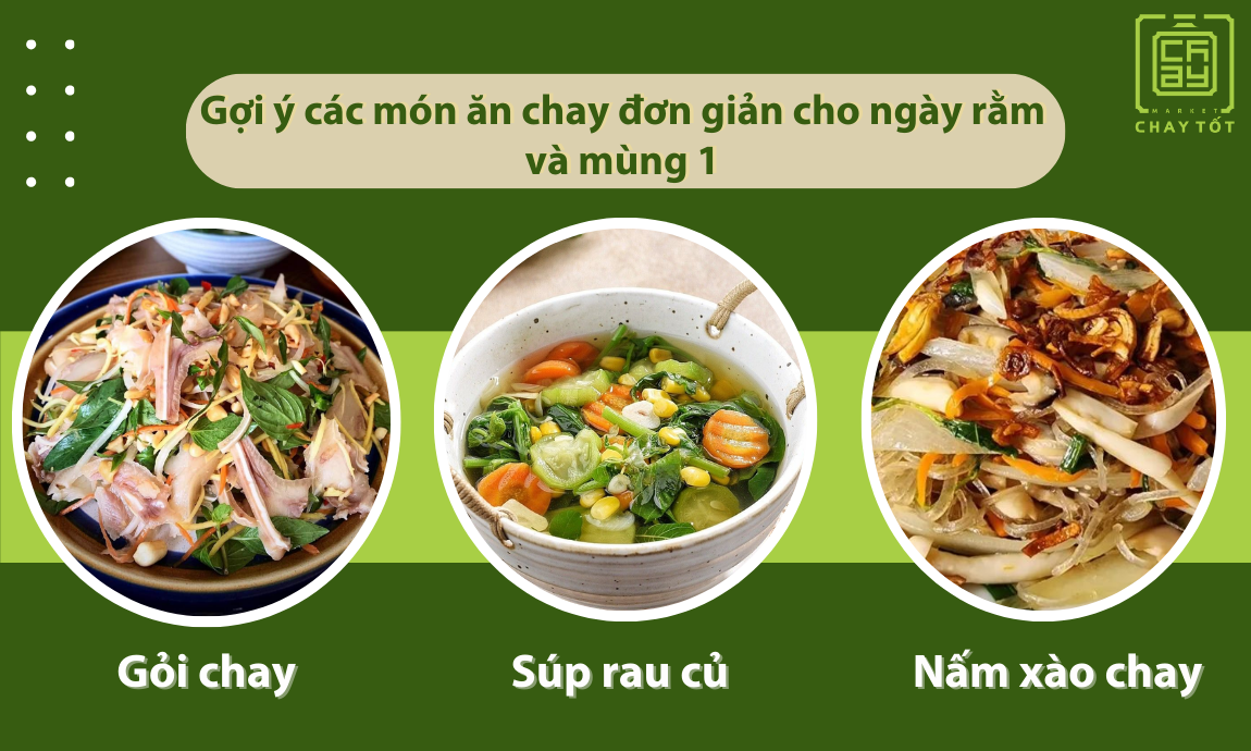 Các món ăn chay đơn giản cho ngày rằm và mùng 1 thanh đạm, nhẹ nhàng