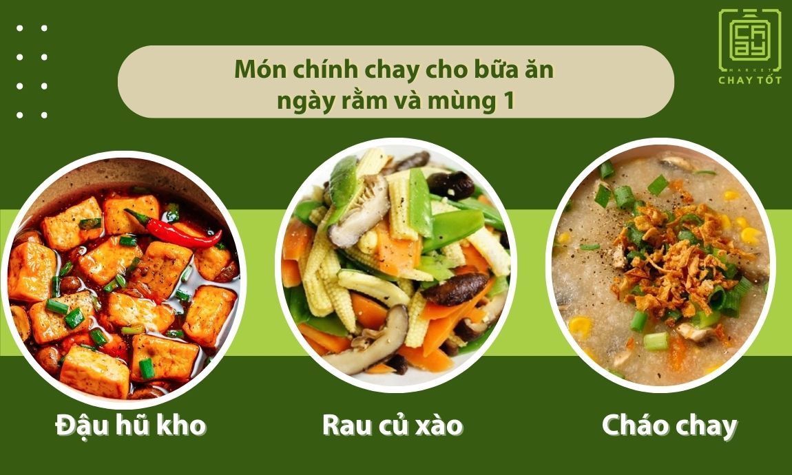 Món chính chay cho bữa ăn ngày rằm và mùng 1 nhẹ nhàng nhưng đầy đủ chất dinh dưỡng