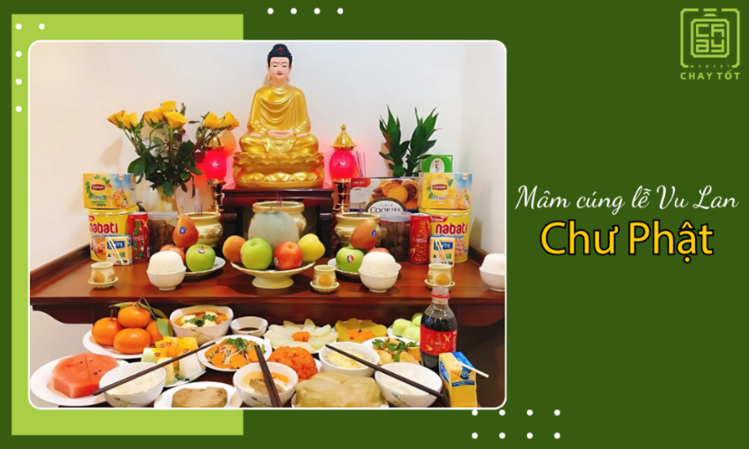 Mâm cúng lễ Vu Lan cho Chư Phật