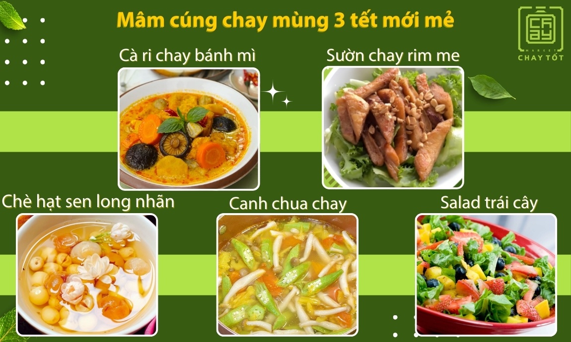 Thực đơn mâm cúng chay mùng 3 tết mới mẻ