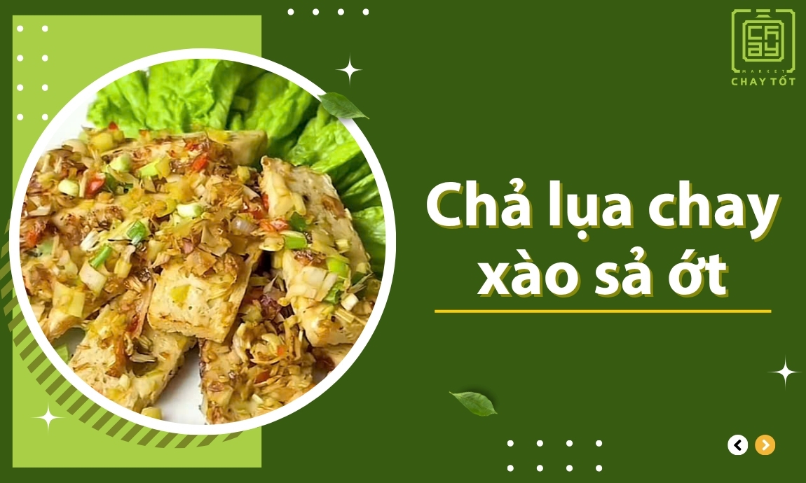 Chả lụa chay xào sả ớt