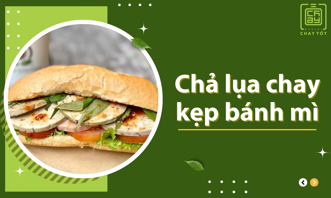 Chả lụa chay kẹp bánh mì