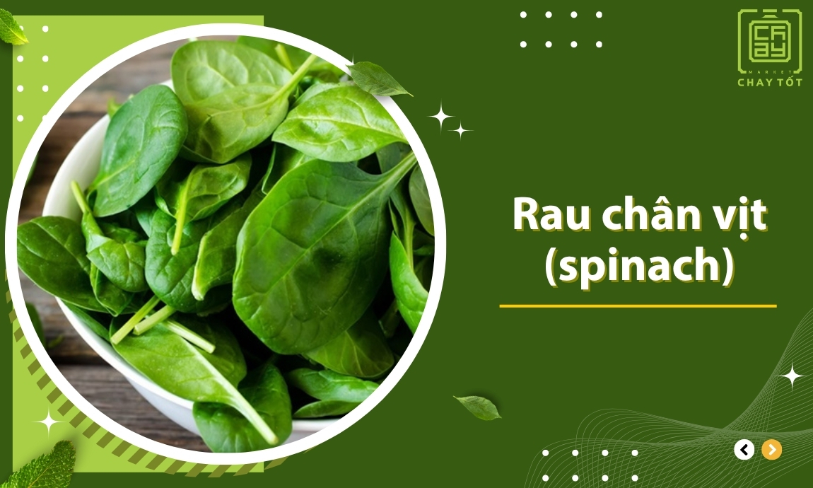 Rau chân vịt thực phẩm chay nhiều canxi