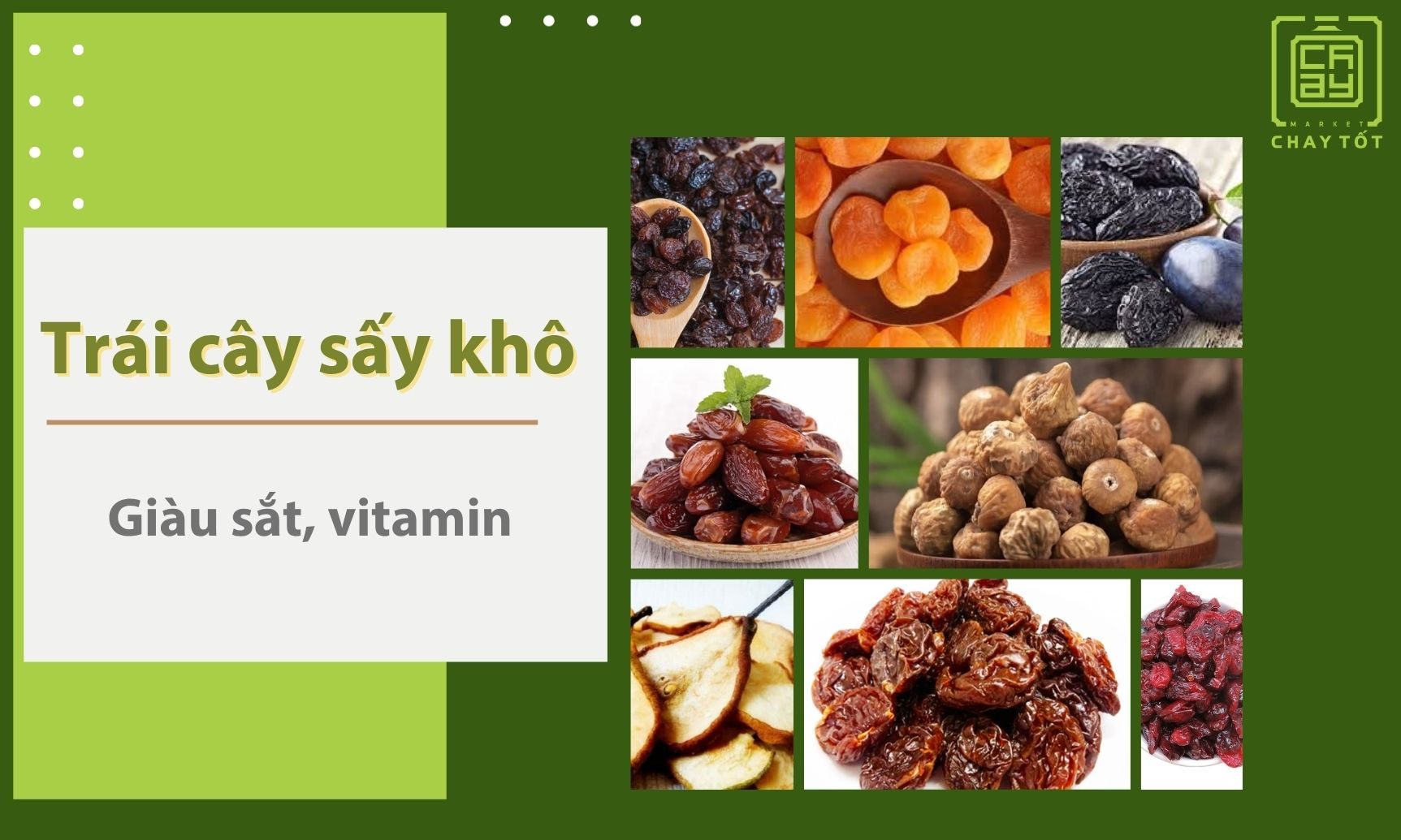 Trái cây sấy khô chứa sắt, vitamin và năng lượng nhanh