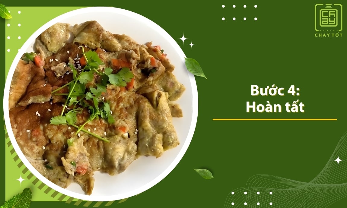 Hoàn tất món trứng chiên pate hạt