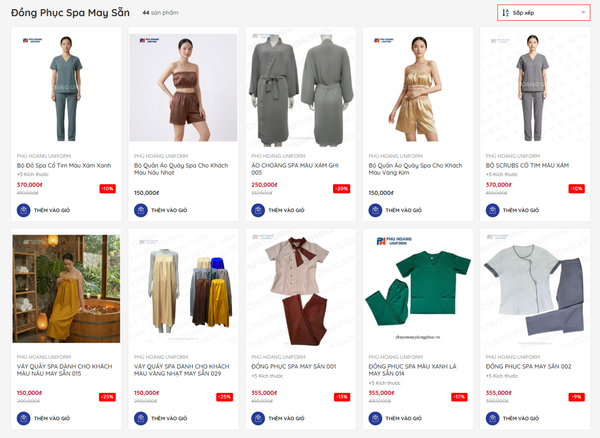 Đồng Phục Spa Nút Sau