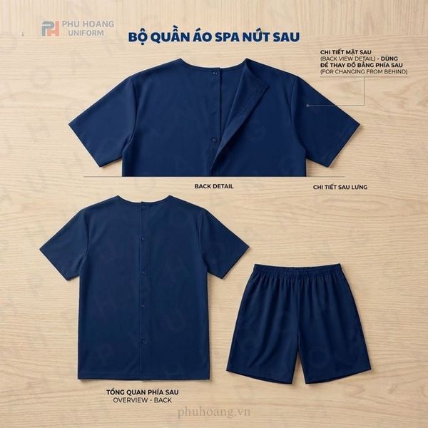 Đồng Phục Spa Nút Sau