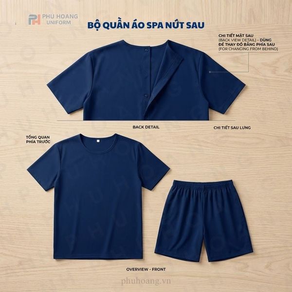 Đồng Phục Spa Nút Sau