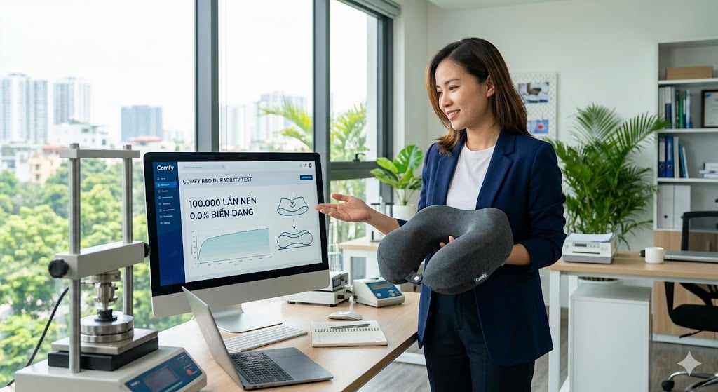 Độ bền vật liệu: Tại sao gối Comfy không bị biến dạng sau 100.000 lần nén?