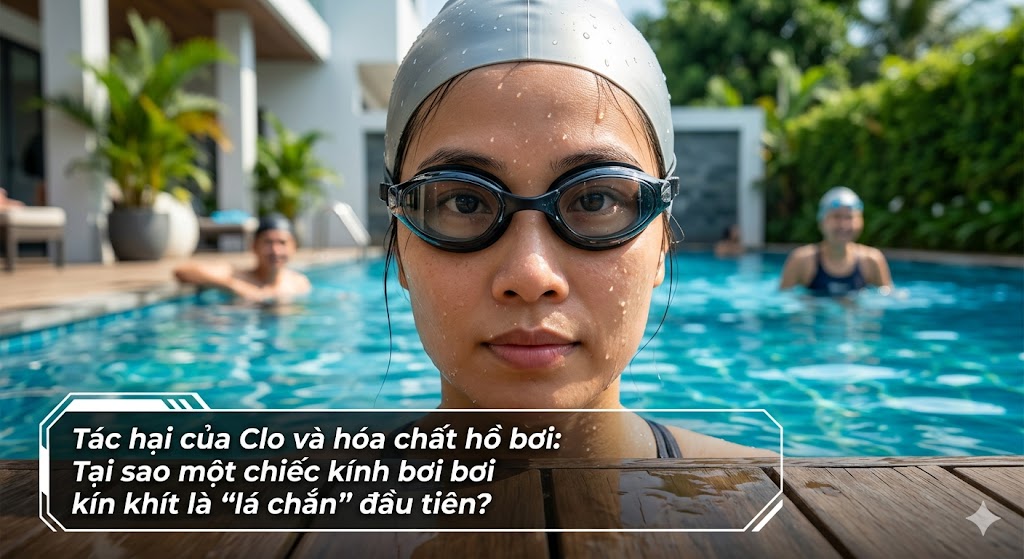 Tác Hại Của Clo và Hóa Chất Hồ Bơi: Tại Sao Kính Bơi Kín Khít Là "Lá Chắn" Đầu Tiên?