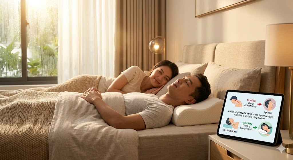 Mối liên hệ giữa tư thế đặt cổ và tình trạng ngủ ngáy: Giải pháp từ góc nhìn công thái học
