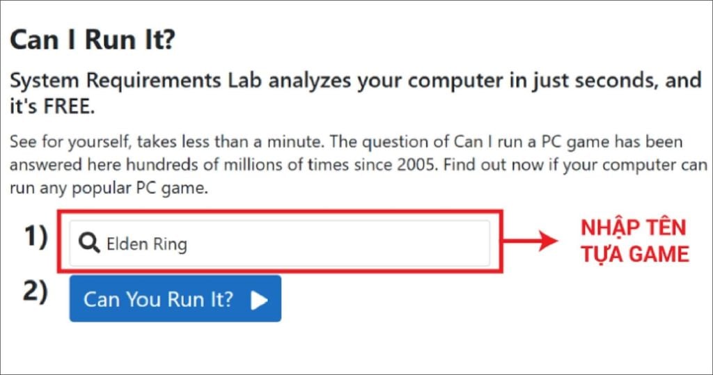 tìm game trong Can You Run It