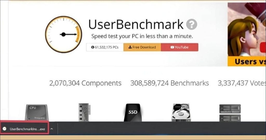 Kiểm tra laptop có chơi được game không UserBenchmark
