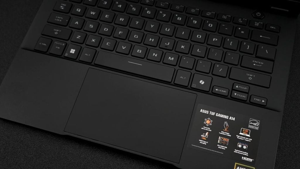 ASUS TUF A14 2026 có hành trình phím sâu và độ nảy đầm tay