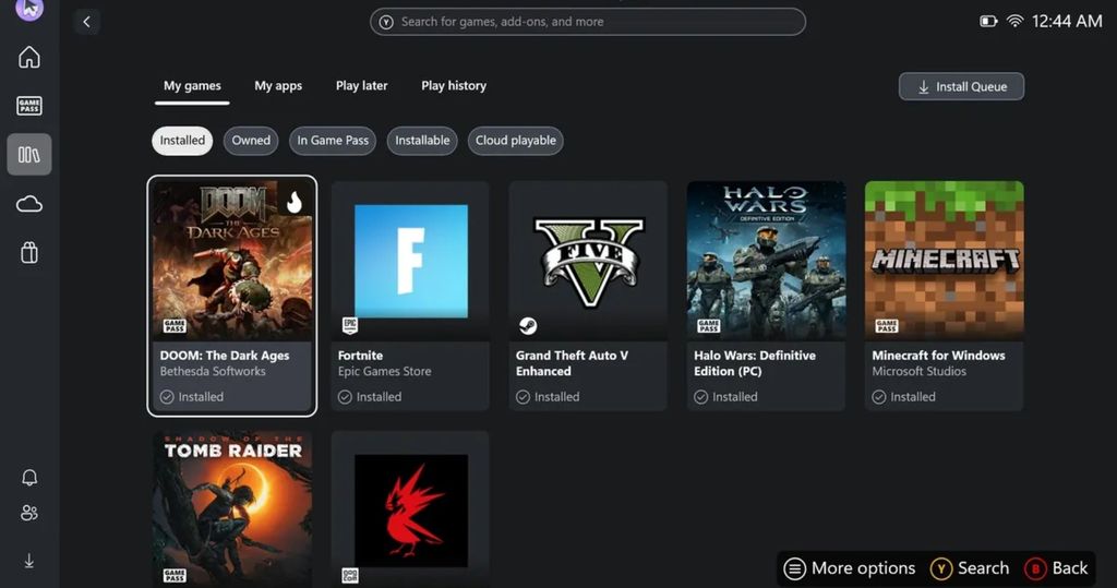 Xbox Full Screen Experience trên ROG Xbox Ally có giao diện thân thiện