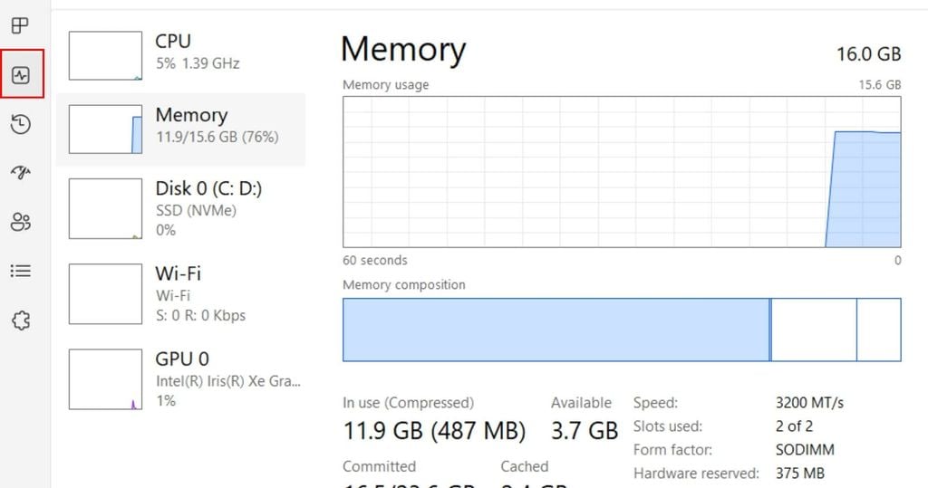 kiểm tra thông số laptop thông qua Task Manager
