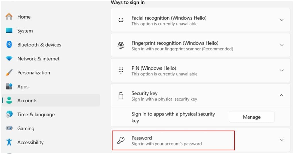 Cách cài đặt mật khẩu cho laptop win 11