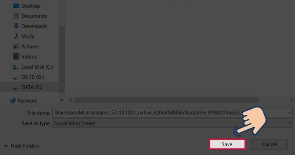 tải file BlueStacks trên máy tính để tiếp tục tải game