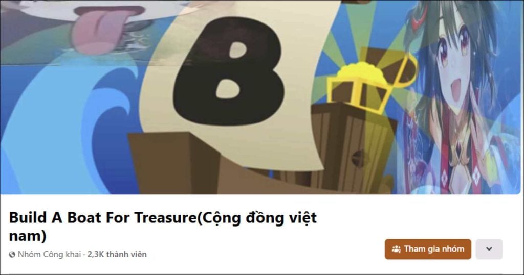 tìm thêm code Build A Boat For Treasure qua group facebook