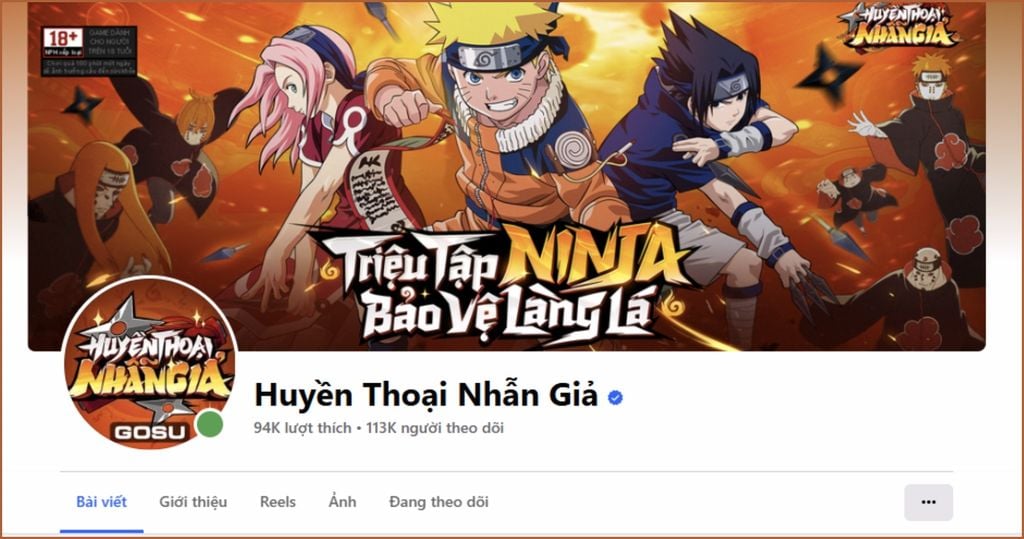 theo dõi fanpage huyền thoại nhẫn giả để cập nhật thêm mã code mới