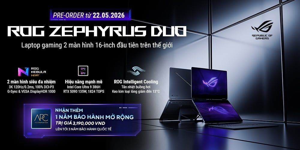 ASUS khởi động Pre-Order ROG Zephyrus Duo tặng gói bảo hành