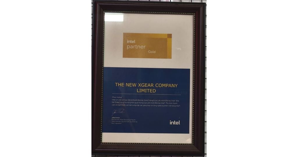 chứng nhận xgear là đối tác của intel