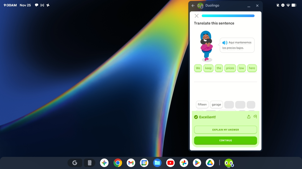 học duolinggo trên googlebook linh hoạt