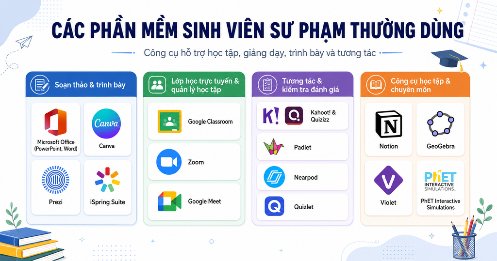 các phần mềm sinh viên sư phạm thường dùng